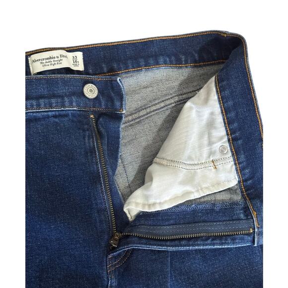 Women's Size 16S Abercrombie & Fitch Ankle Straight Ultra High Rise Dark Jeans - Picture 5 of 6